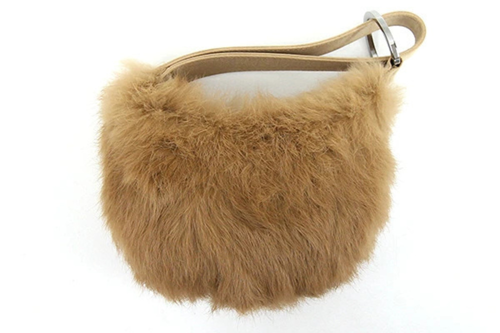 Gucci Clutch Fur handbag Strap hand Hand One Brown